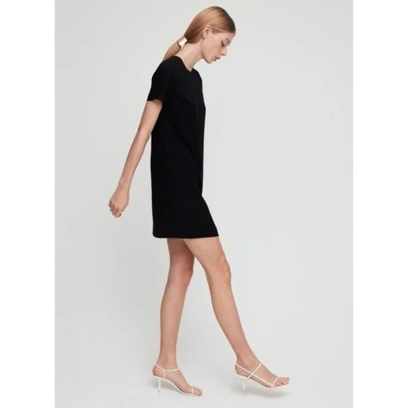 Aritzia Babaton Crepe T-Shirt Patricio Dress Black‎ Size 00 - Picture 7 of 8